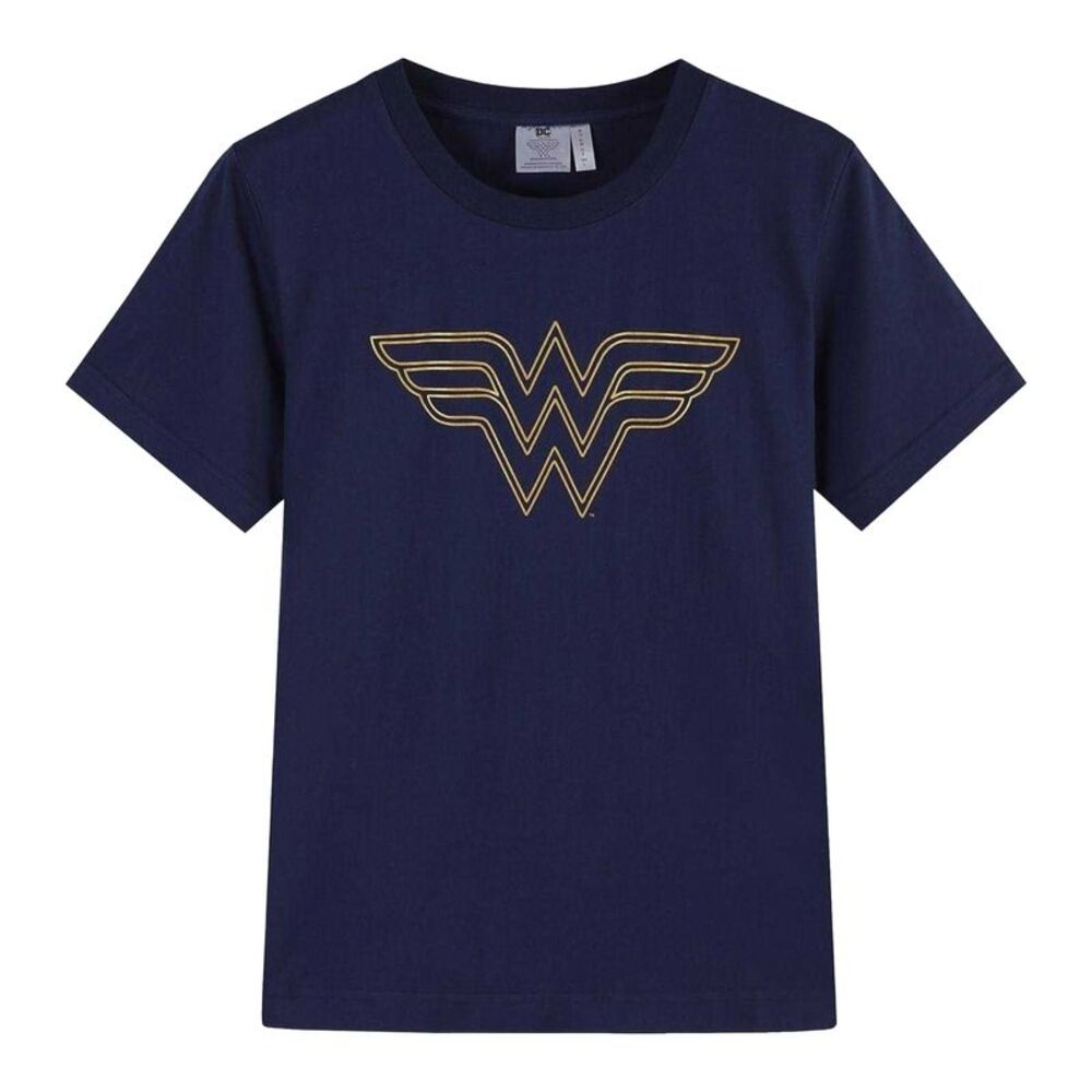 Wonder Woman Womens/Ladies Logo Cotton T-Shirt / Navy